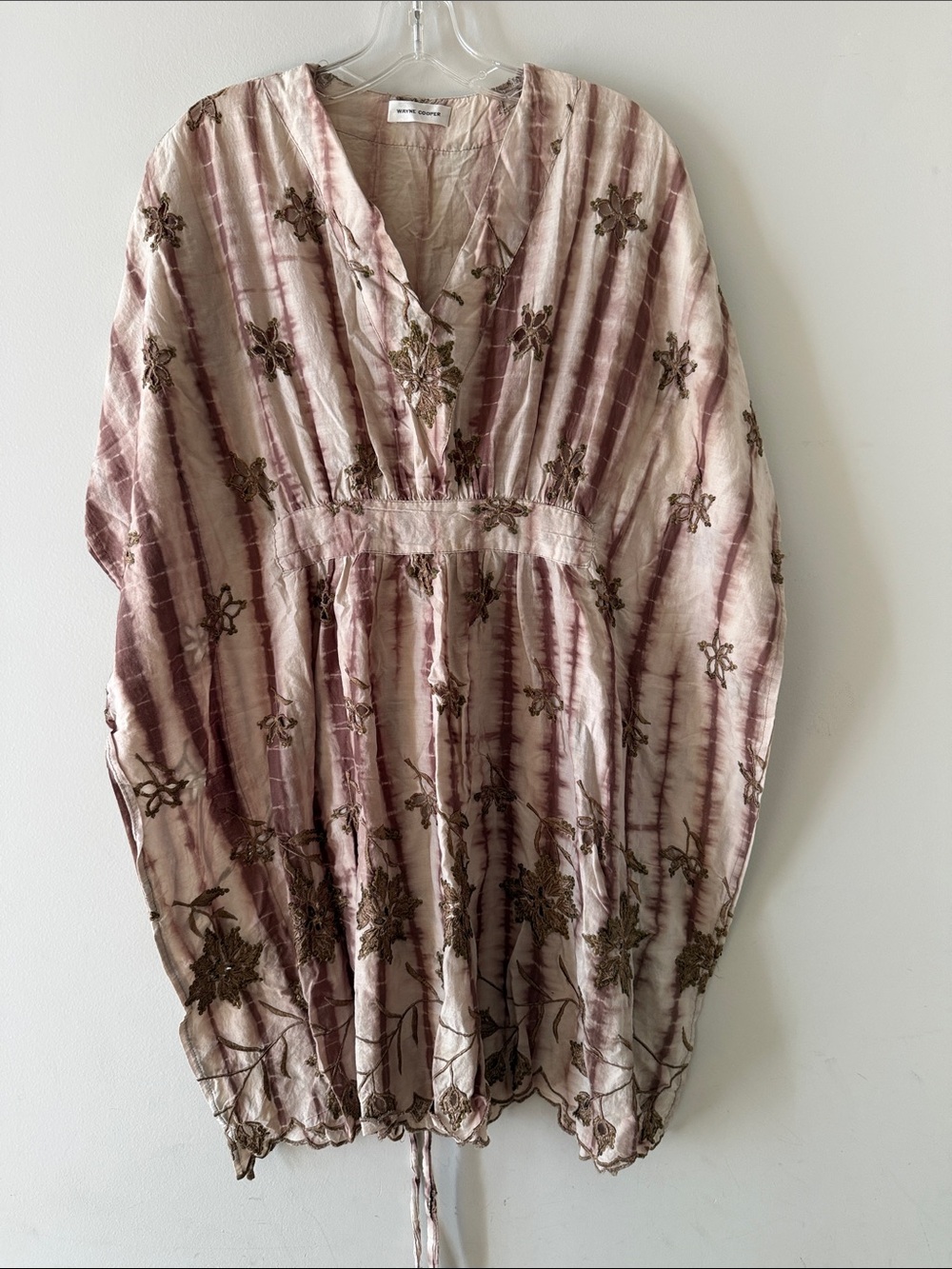 Wayne Cooper Blush Beige Cotton Kaftan Dress